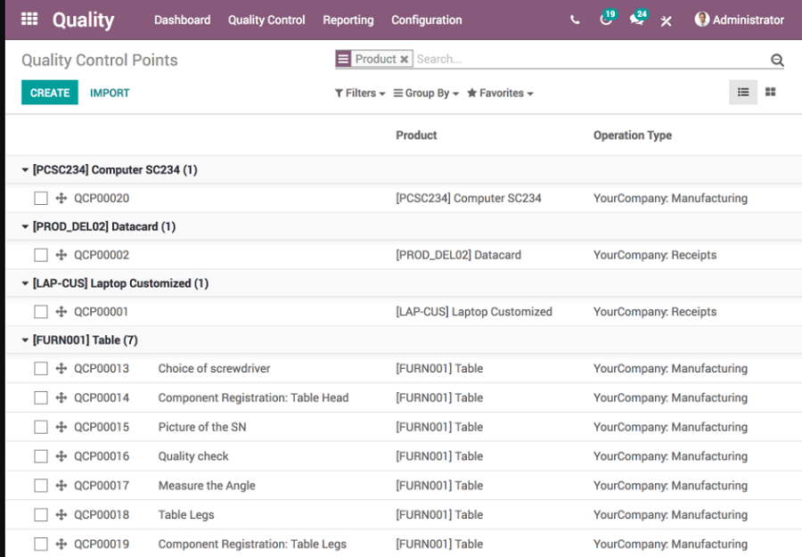 odoo quality control in manufacturing