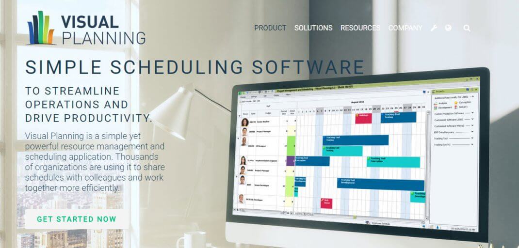 visual planning simple scheduling software